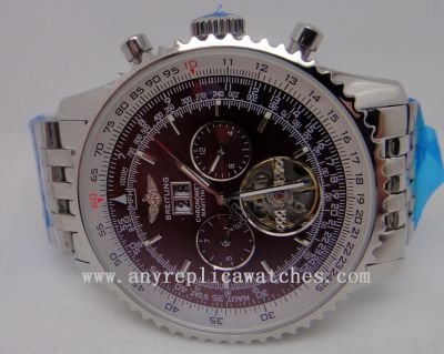 Breitling Tourbillon Replica Watches - Breitling Chronometer Navitimer Brown Tourbillon Dial 42mm